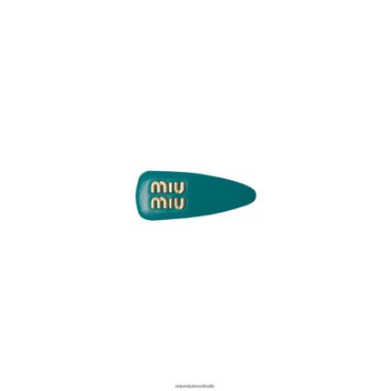 אביזרים כחול טווס Miu Miu קליפס שיער מעור נאפה FNPPL1148