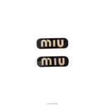 אביזרים לבן שחור Miu Miu קליפס לשיער פרספקס ומתכת FNPPL1120