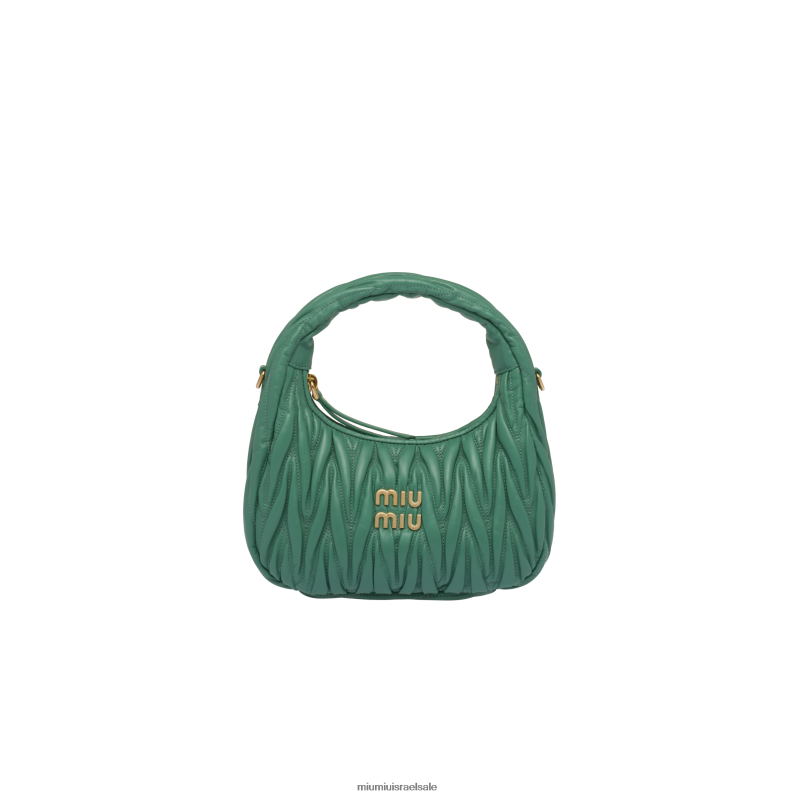 ⁦אוסף ירוק מרווה Miu Miu wander matelasse תיק מיני נווד מעור נאפה FNPPL14⁩ – תמונה ⁦1⁩