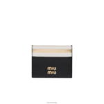 אוסף לבן שחור Miu Miu מחזיק לכרטיסי עור FNPPL1055