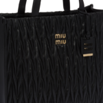 ⁦אוסף שָׁחוֹר Miu Miu תיק מעור נאפה מטאלס FNPPL54⁩ – תמונה ⁦7⁩