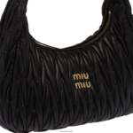 ⁦אוסף שָׁחוֹר Miu Miu wander matelasse תיק נווד מעור נאפה FNPPL30⁩ – תמונה ⁦7⁩