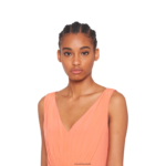 ⁦מוכן ללבישה אלמוג Miu Miu שמלת קרפ דה צ'ין ארוכה FNPPL442⁩ – תמונה ⁦4⁩