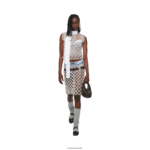 ⁦מוכן ללבישה גָבִישׁ Miu Miu חצאית רשת rhinestone רקומה FNPPL891⁩ – תמונה ⁦2⁩