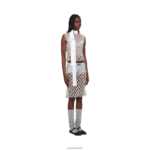 ⁦מוכן ללבישה גָבִישׁ Miu Miu חצאית רשת rhinestone רקומה FNPPL891⁩ – תמונה ⁦5⁩