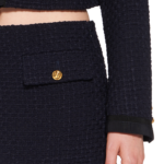 ⁦מוכן ללבישה חיל הים Miu Miu חצאית מיני טוויד FNPPL869⁩ – תמונה ⁦4⁩