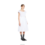 ⁦מוכן ללבישה לבן Miu Miu שמלת פופלין FNPPL392⁩ – תמונה ⁦5⁩