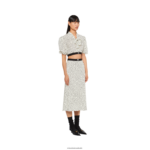 ⁦מוכן ללבישה שנהב/שחור Miu Miu חצאית מידי קרפ דה צ'ין בהדפס לב FNPPL865⁩ – תמונה ⁦5⁩