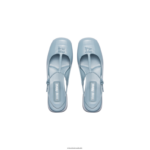 ⁦נעליים כחול בהיר Miu Miu משאבות slingback מעור פטנט FNPPL179⁩ – תמונה ⁦4⁩