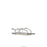 נעליים כסף Miu Miu סנדלי חוטיני מבד טכני מתכתי FNPPL264