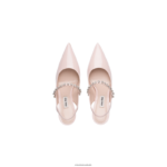 ⁦נעליים פְּנִינָה Miu Miu משאבות slingback מעור פטנט FNPPL204⁩ – תמונה ⁦4⁩