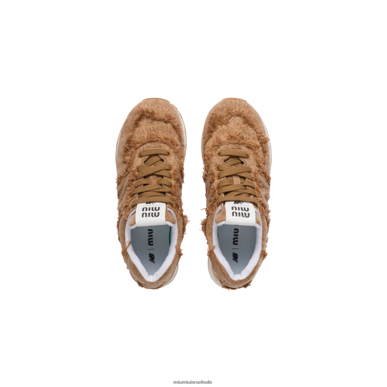 ⁦נעליים קוניאק New Balance 574 X Miu Miu נעלי ספורט ג'ינס משוישות FNPPL288⁩ – תמונה ⁦4⁩