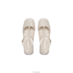 ⁦נעליים שֶׁנהָב Miu Miu משאבות slingback מעור פטנט FNPPL178⁩ – תמונה ⁦4⁩
