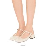 ⁦נעליים שֶׁנהָב Miu Miu משאבות slingback מעור פטנט FNPPL178⁩ – תמונה ⁦5⁩
