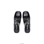 ⁦נעליים שָׁחוֹר Miu Miu משאבות slingback מעור פטנט FNPPL180⁩ – תמונה ⁦4⁩
