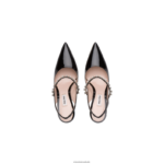 ⁦נעליים שָׁחוֹר Miu Miu משאבות slingback מעור פטנט FNPPL203⁩ – תמונה ⁦4⁩