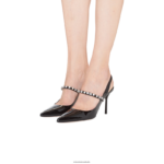 ⁦נעליים שָׁחוֹר Miu Miu משאבות slingback מעור פטנט FNPPL203⁩ – תמונה ⁦5⁩