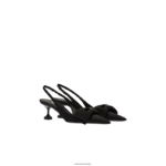 נעליים שָׁחוֹר Miu Miu משאבות slingback סאטן FNPPL205