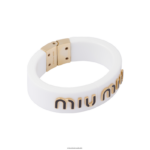 ⁦תכשיטים לבן שחור Miu Miu פרספקס וצמיד מתכת FNPPL1361⁩ – תמונה ⁦3⁩